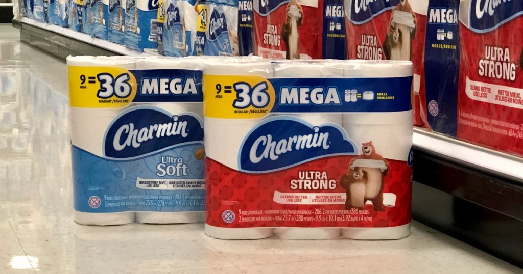 Charmin Ultra soft and ultra strong Bath Tissues on floor at Target