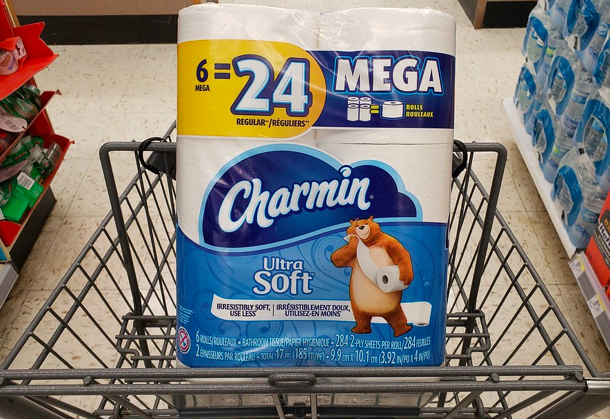 Charmin Ultra Soft Toilet Paper in Walgreens shopping cart