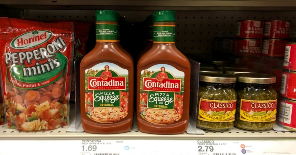 Contadina Pizza Squeeze on shelf at Target