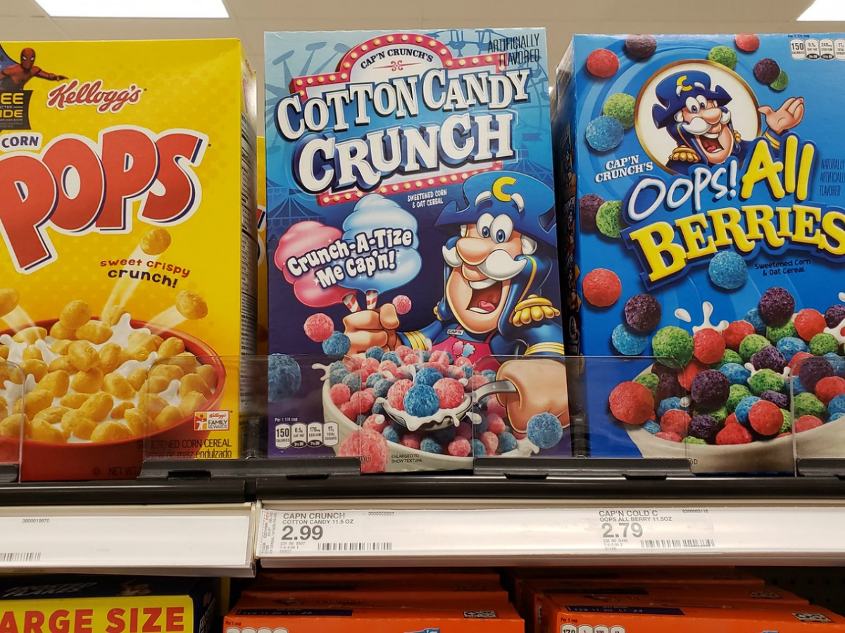 cotton candy crunch cereals on Target shelf