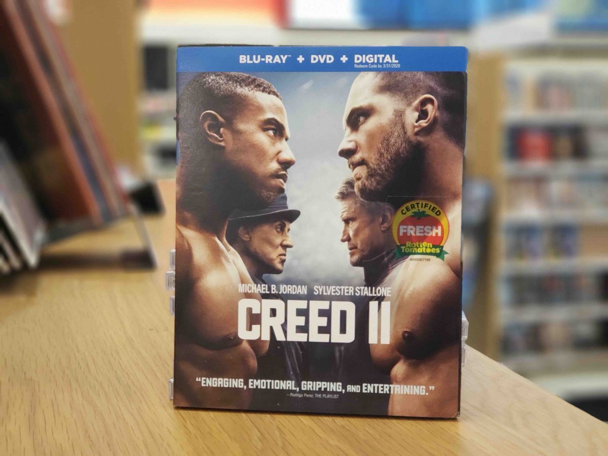 Creed II movie sitting on shelf