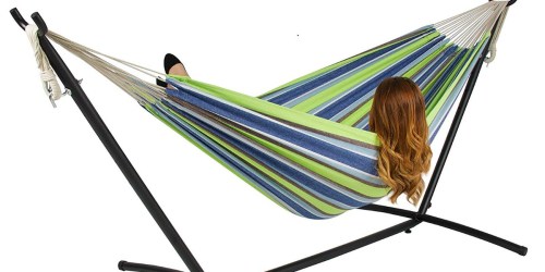 Double Hammock w/ Steel Stand & Carrying Case Just $50 Shipped