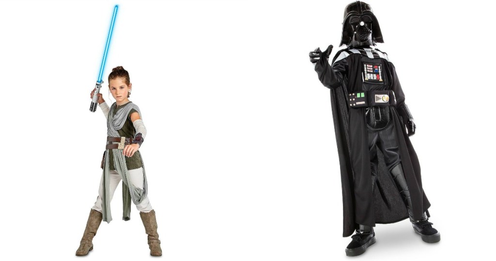 Disney kids star wars costumes for Rey and Darth Vader