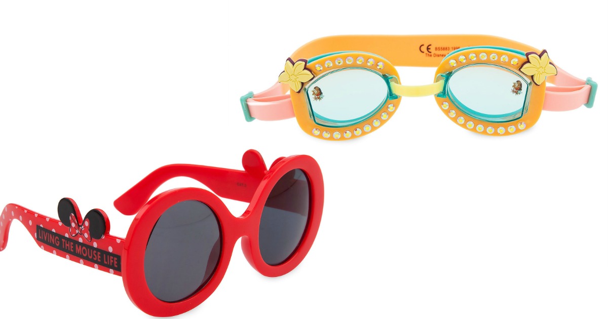 Minnie Mouse sunglasses and orange Disney Goggles
