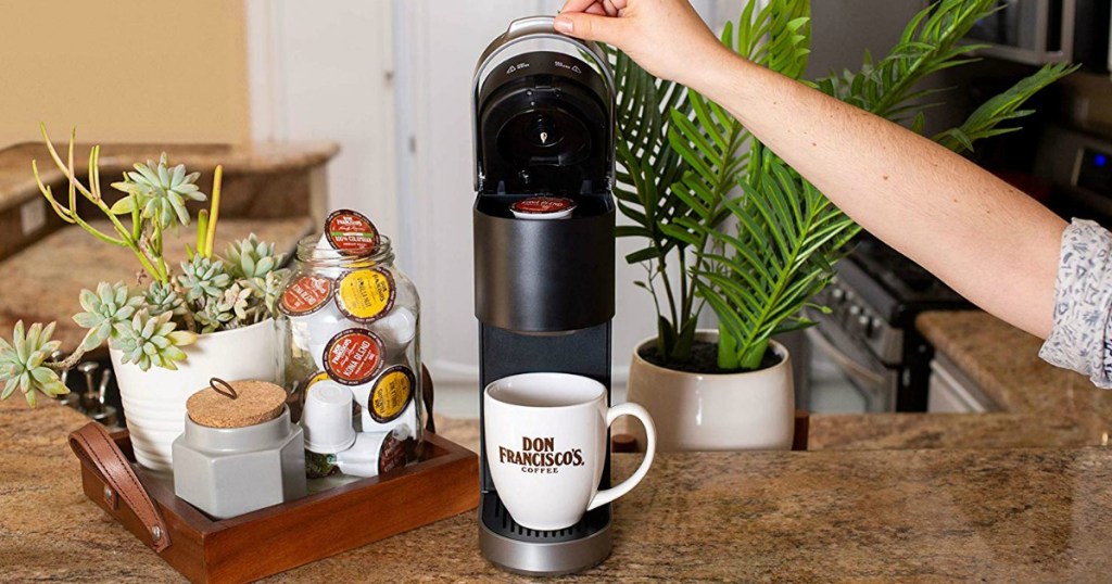 Don Francisco's Coffee pods in coffeemaker