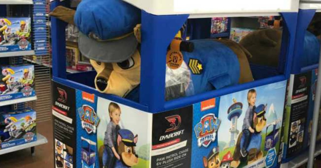 paw patrol chase plush on display in store