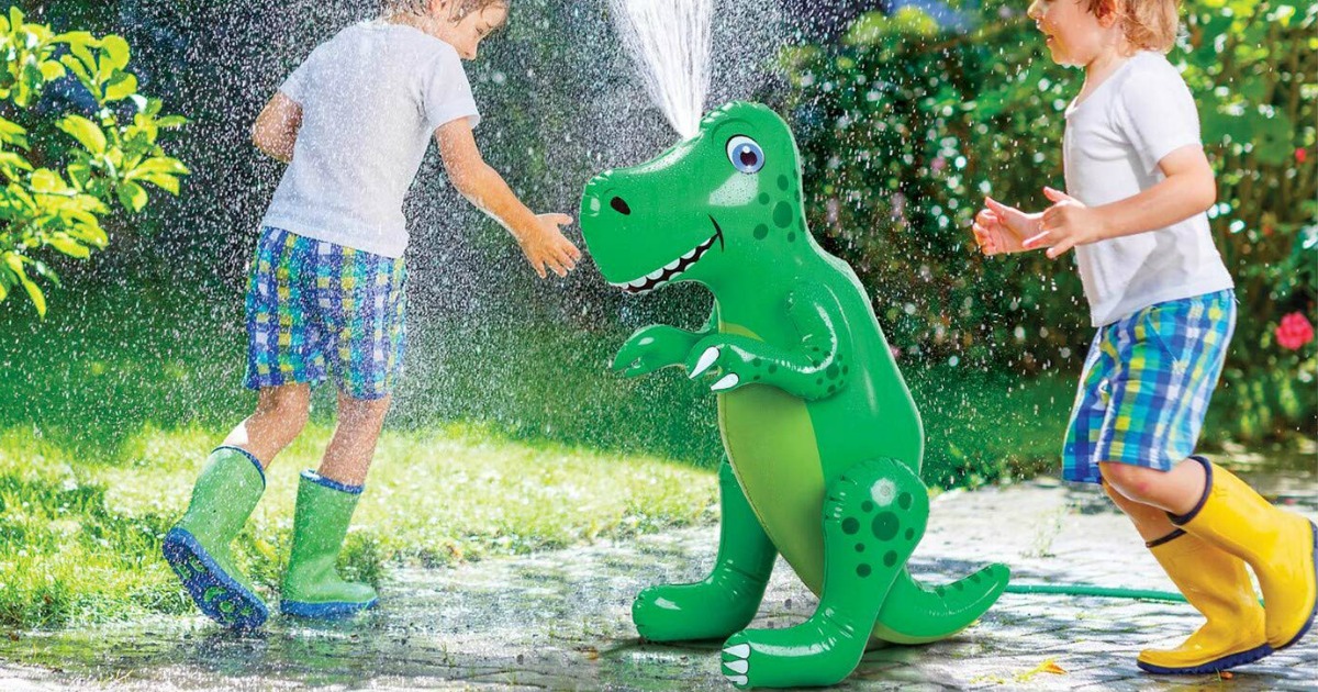 dinosaur blow up sprinkler