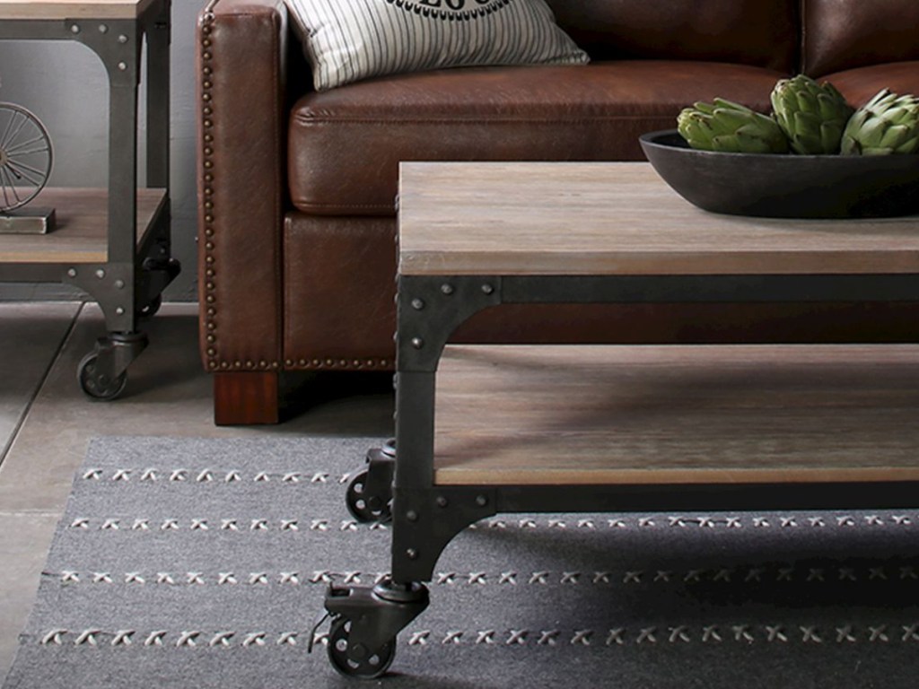 Franklin Coffee Table Wood Brown/Weathered Gray - Threshold