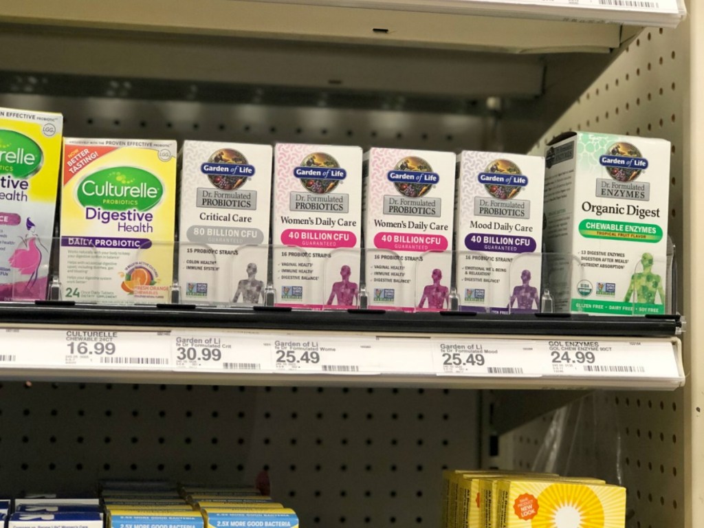 garden of life probiotics on store shelf