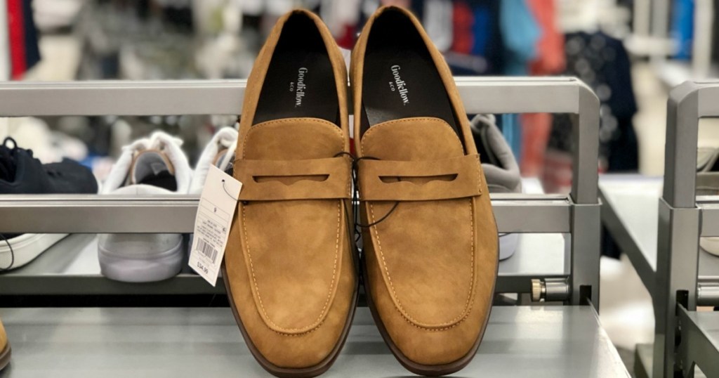 Men's Loafers in tan on rack at store