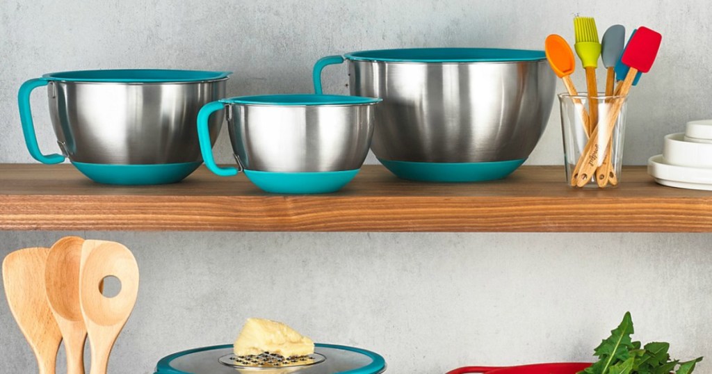 Goodful 6-Pc. Stainless Steel Bowls Set On a shelf
