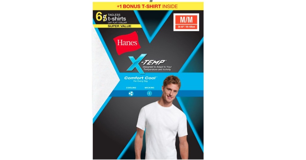 package of Hanes X-Temp men's shirts