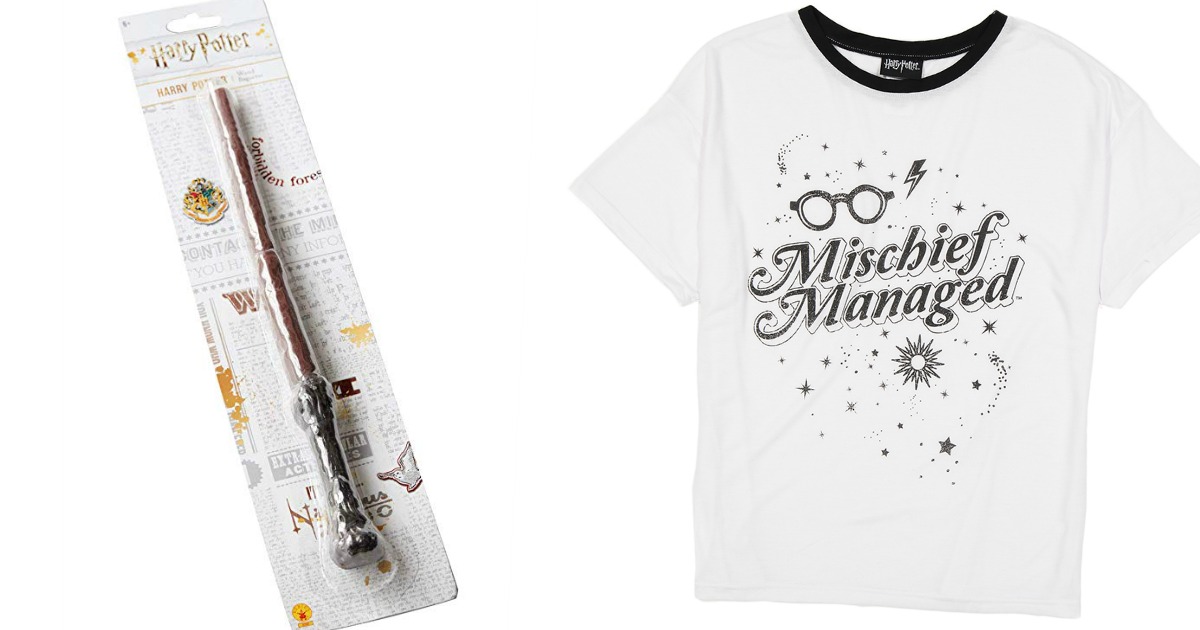 Harry Potter Wand from Rubie's and Mischief Managed white tee for Juniors