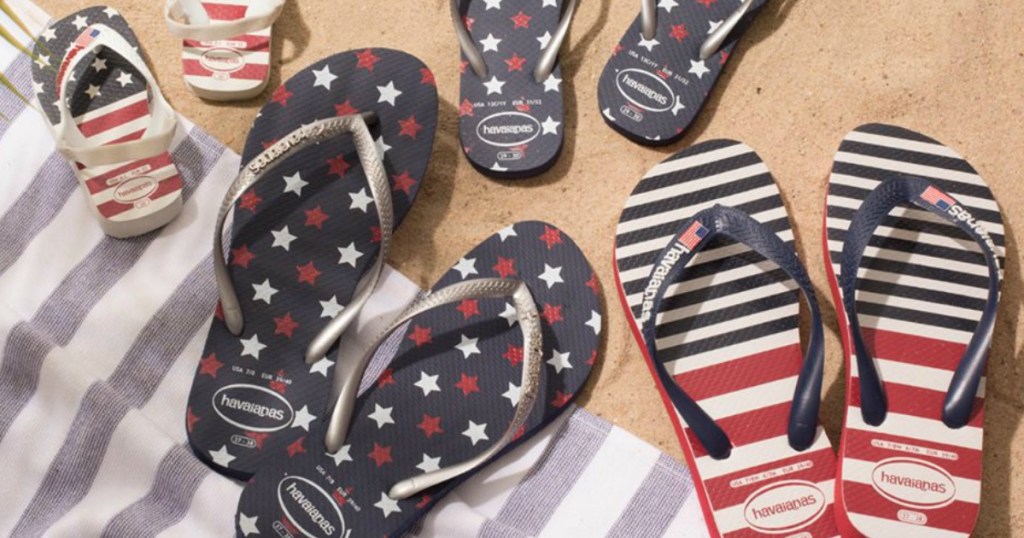 Americana sandals on beach