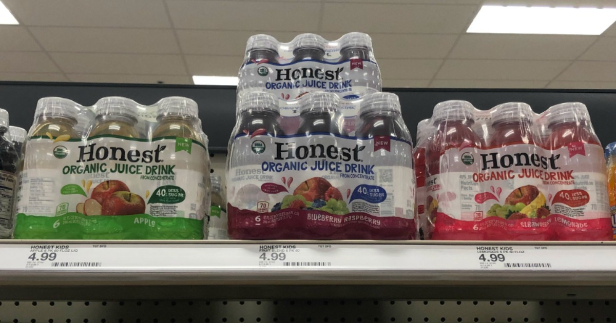 Honest Organic Juice Drinks 6-packs on shelf at Target