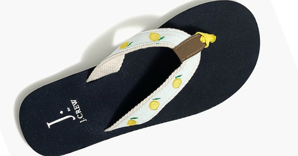 J.Crew Factory Women/'s 5M Pink//White Elephant Embroidered Canvas Flip Flops