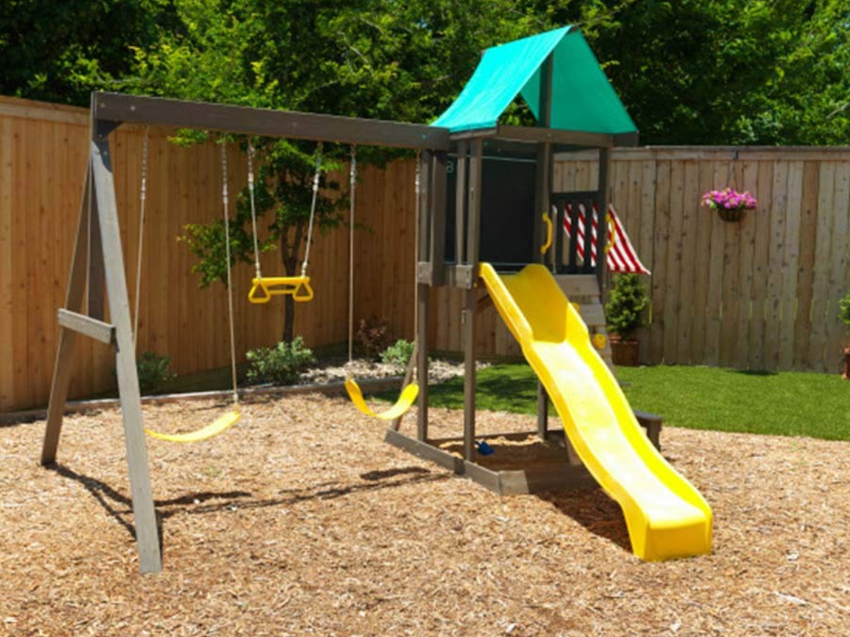 newport wooden swing set