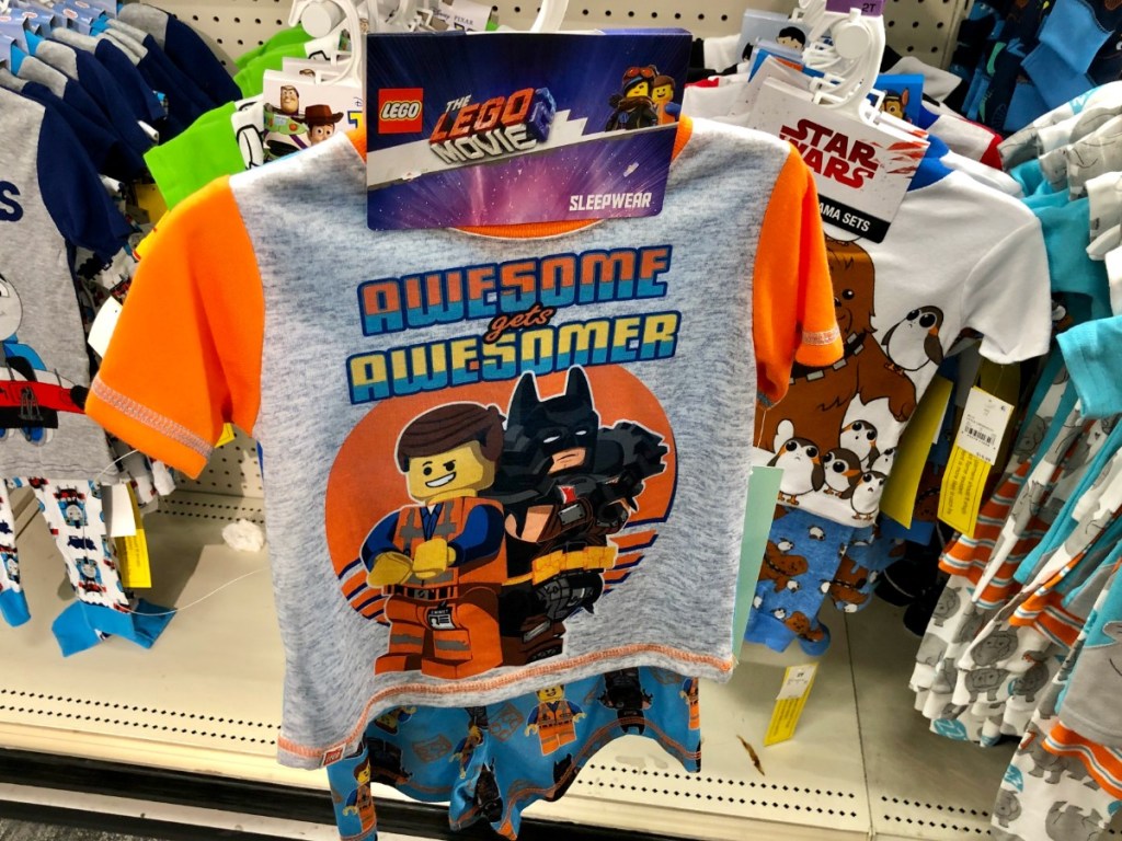 Emmit and Batman on Lego sleepwear