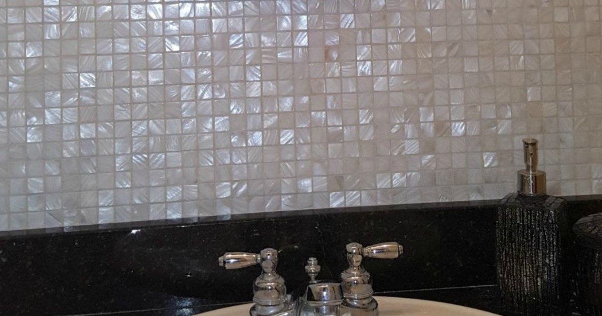 bathroom counter and backsplash