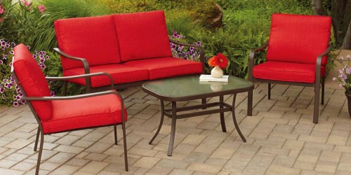 Mainstays 4-Piece Cushioned Patio Set Under $200 Shipped + More Patio Furniture Deals
