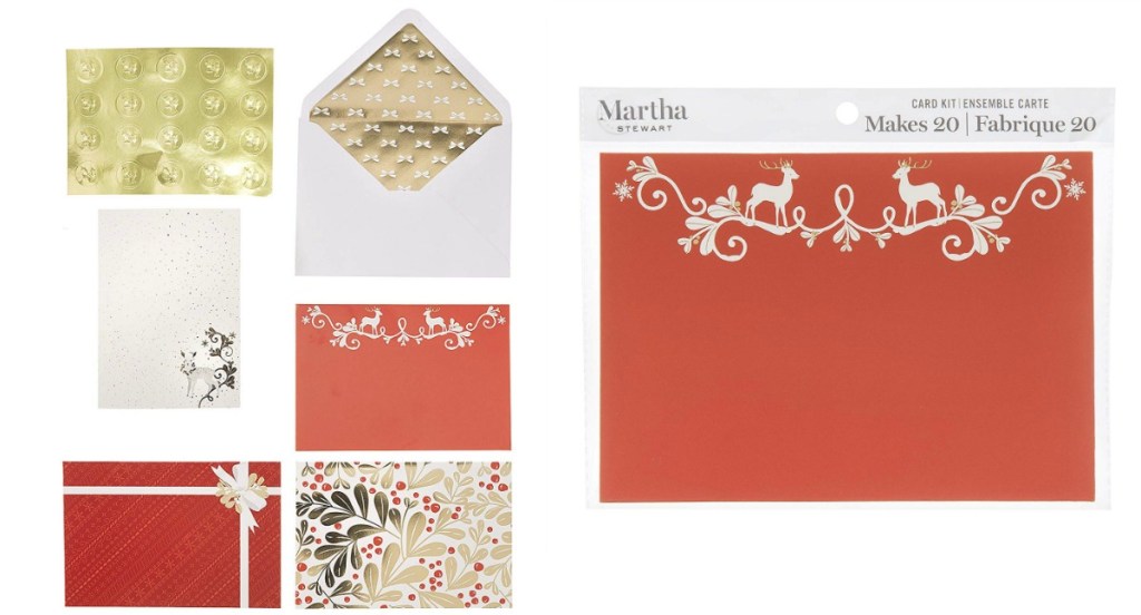 card kit with red and gold envelopes
