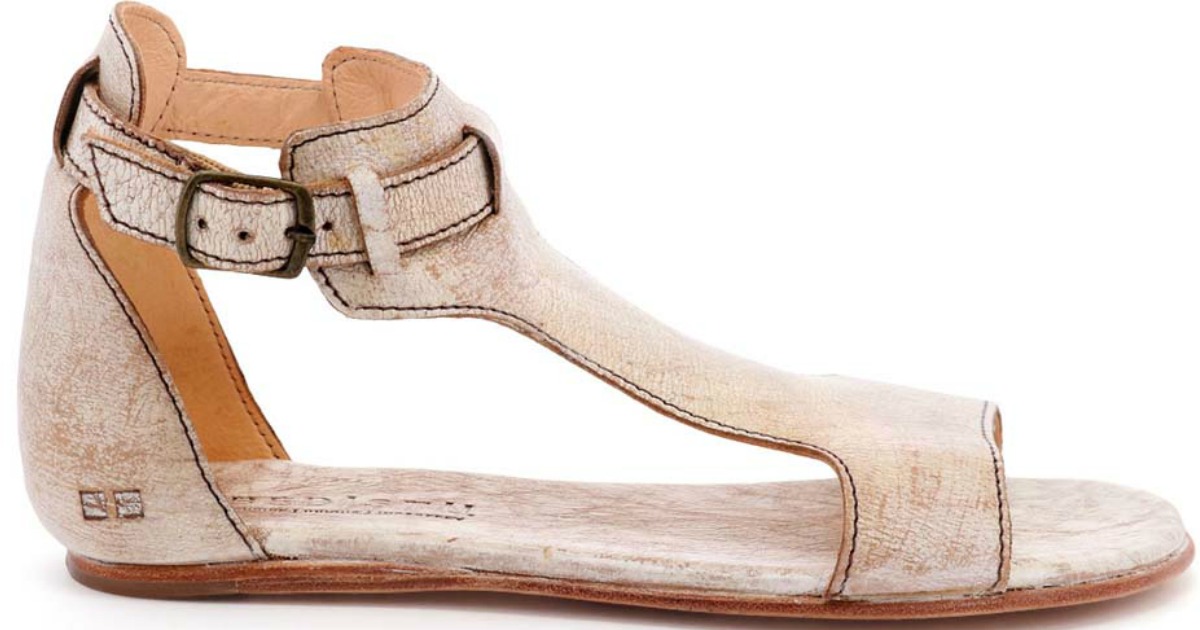 cream colored leather sandals