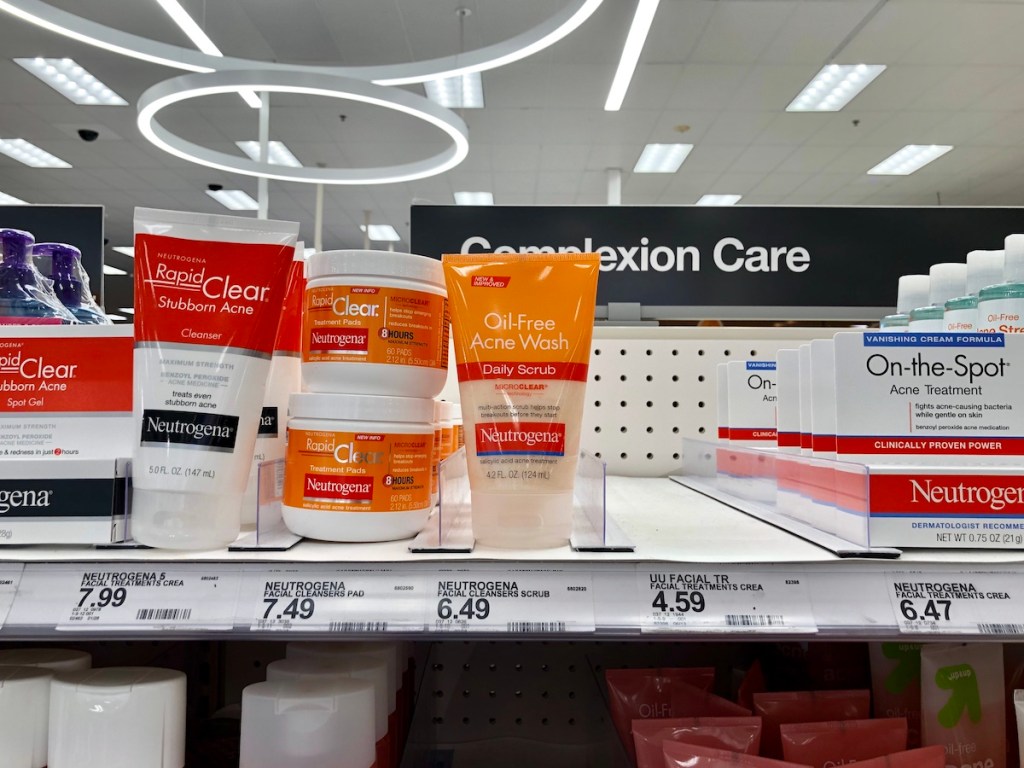 shelf image of assorited neutrogena acne products at target