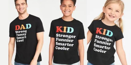Dad & Mini-Me Graphic Tees as Low as $4 at Old Navy