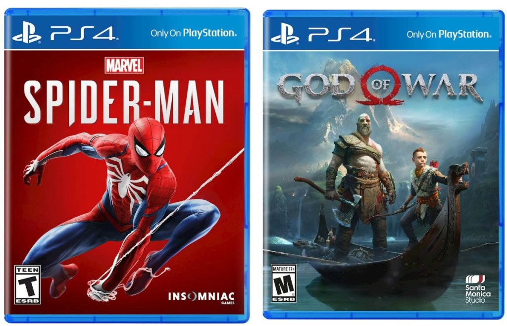 ps4 games spiderman and god of war cases