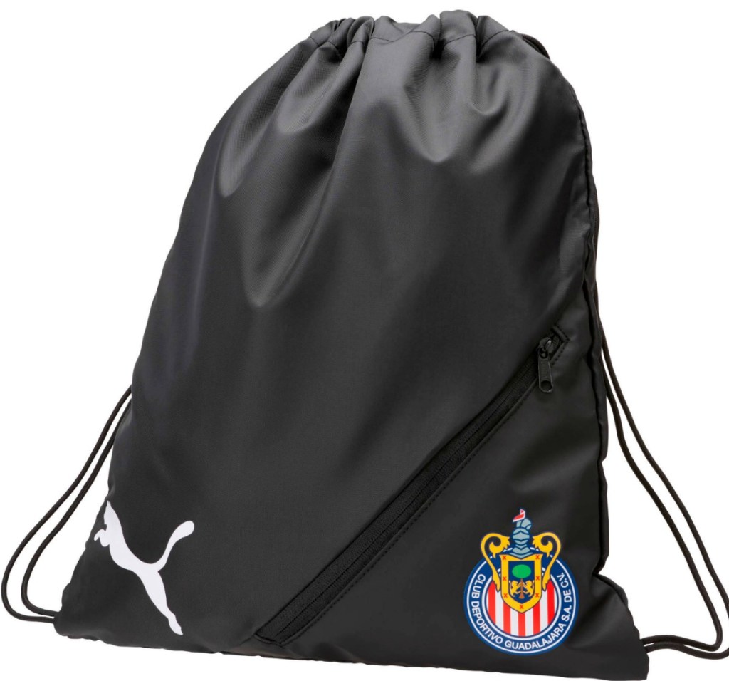 Black drawstring backpack with PUMA logo