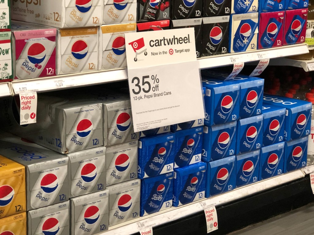 Pepsie 12 Pack Cans on Target Shelf