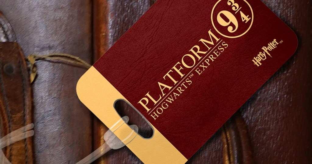 Platform 9-3/4 Hogwart's Express luggage teg in deep red
