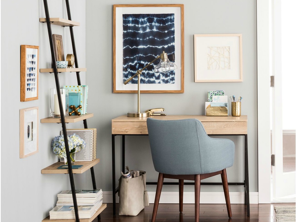 loring leaning bookcase