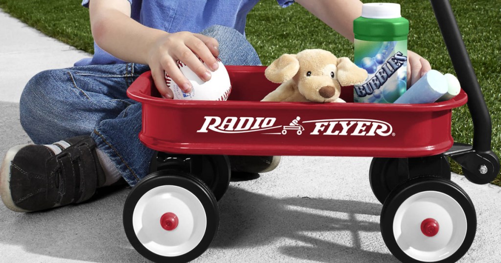 Child playing with Radio Flyer Mini Wagon