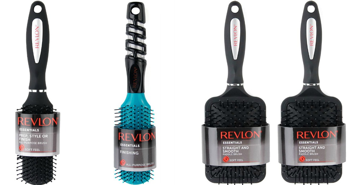 revlon hairbrushes in a row