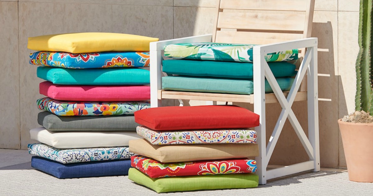 Sonoma Outdoor Seat cushions stacked on a chair