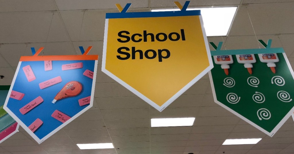 school shopping signs at Target