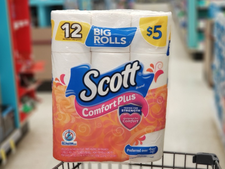 scott comfort plus 12 big rolls on cart in walgreens