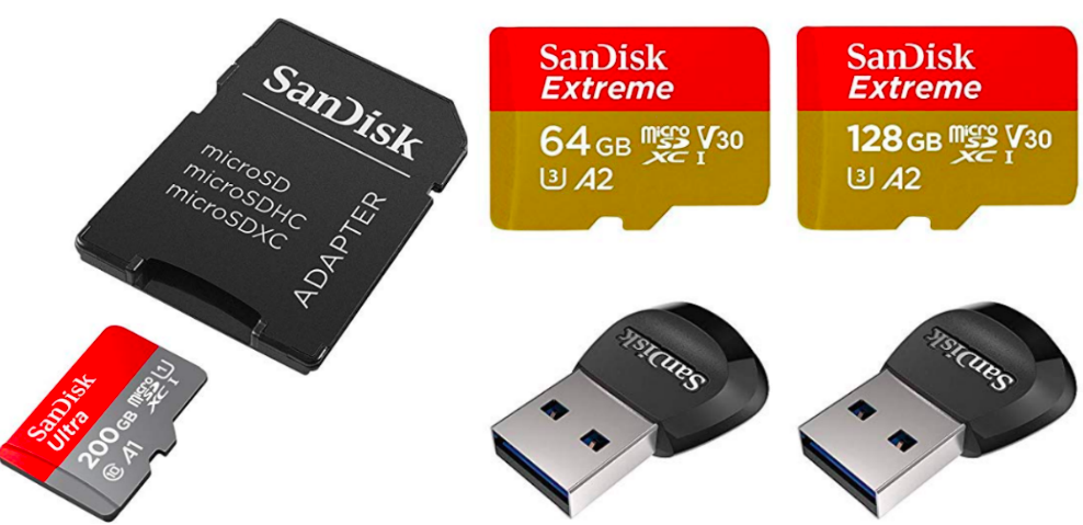 picture of three SanDisk memory storage items