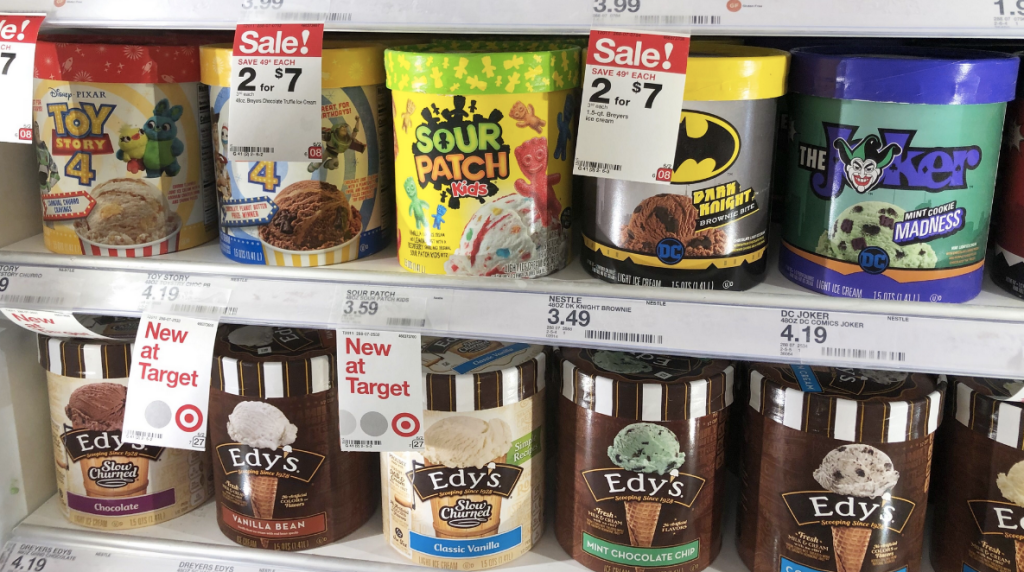 Sour Patch Kids Ice Cream on freezer shelf at Target