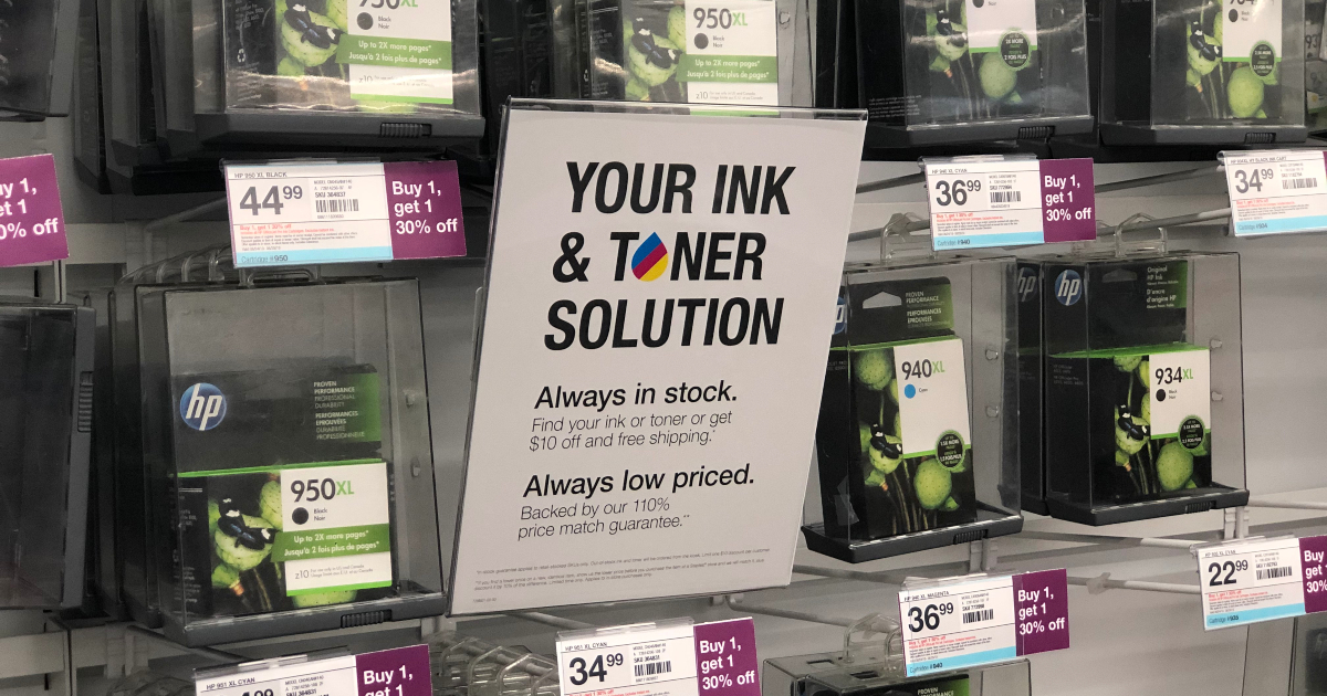 Staples Ink and Toner signage