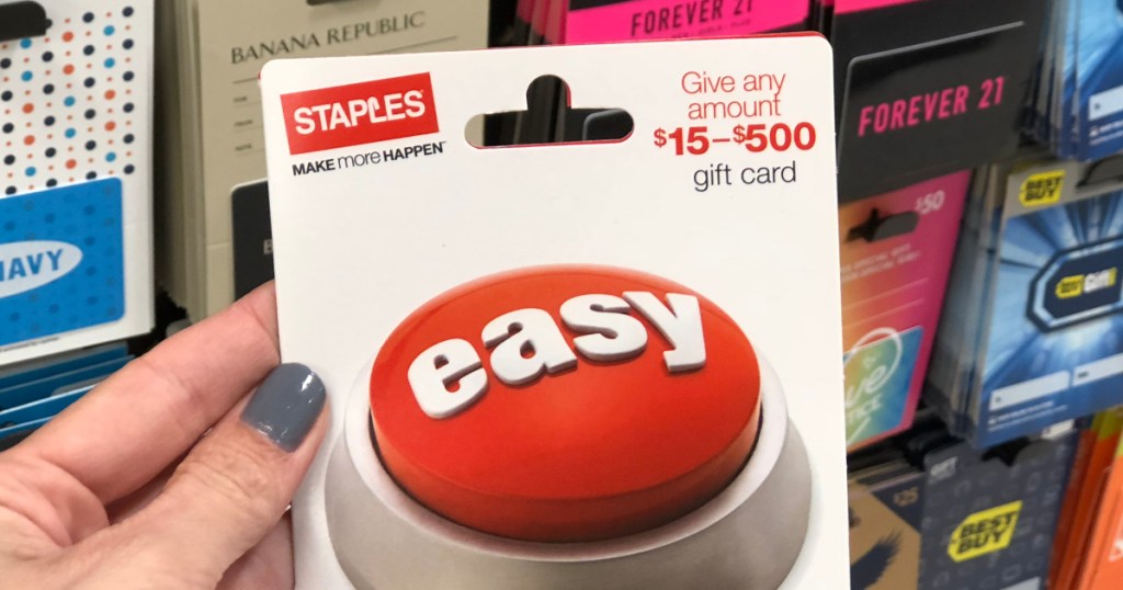 Staples easy button gift card