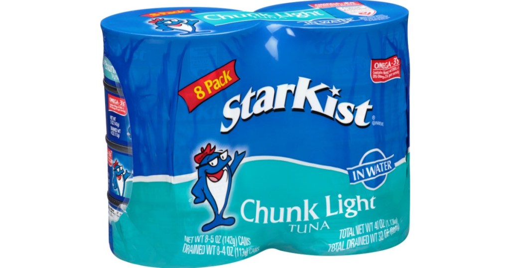 starkist tuna cans in 8-pack with cello wrap