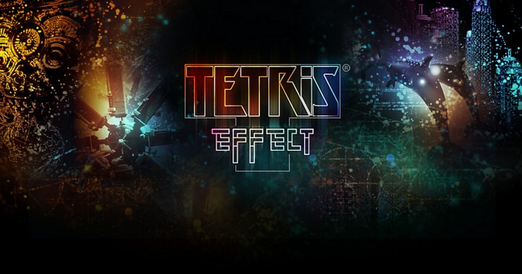 Tetris Effect logo with dolphins