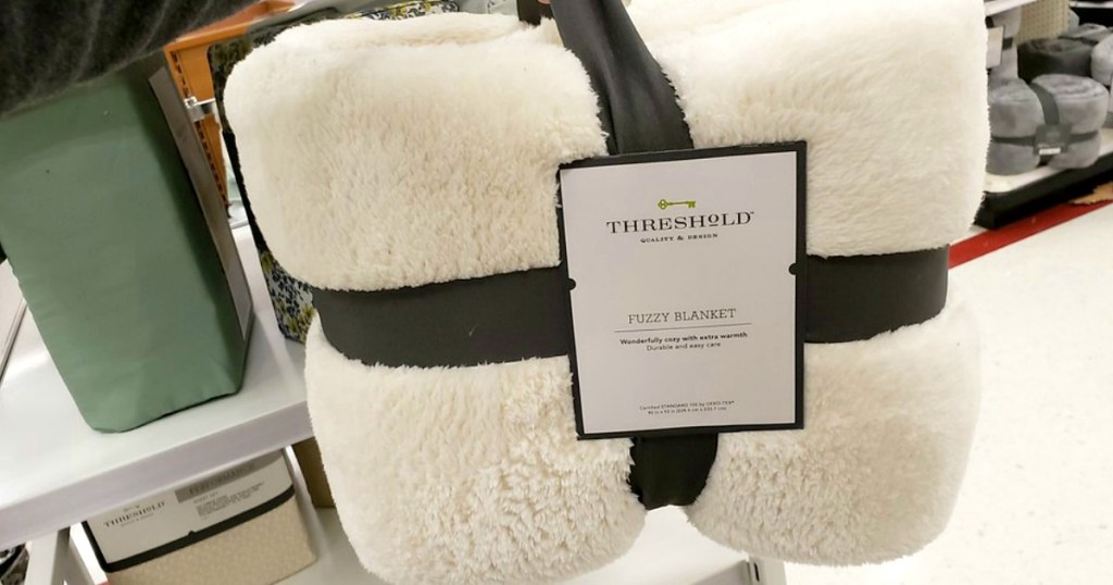 White Threshold Fuzzy Blanket at Target