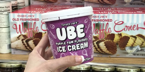 Trader Joe’s UBE Purple Yam Flavored Ice Cream Now Available (Tastes Like Vanilla & Pistachio)