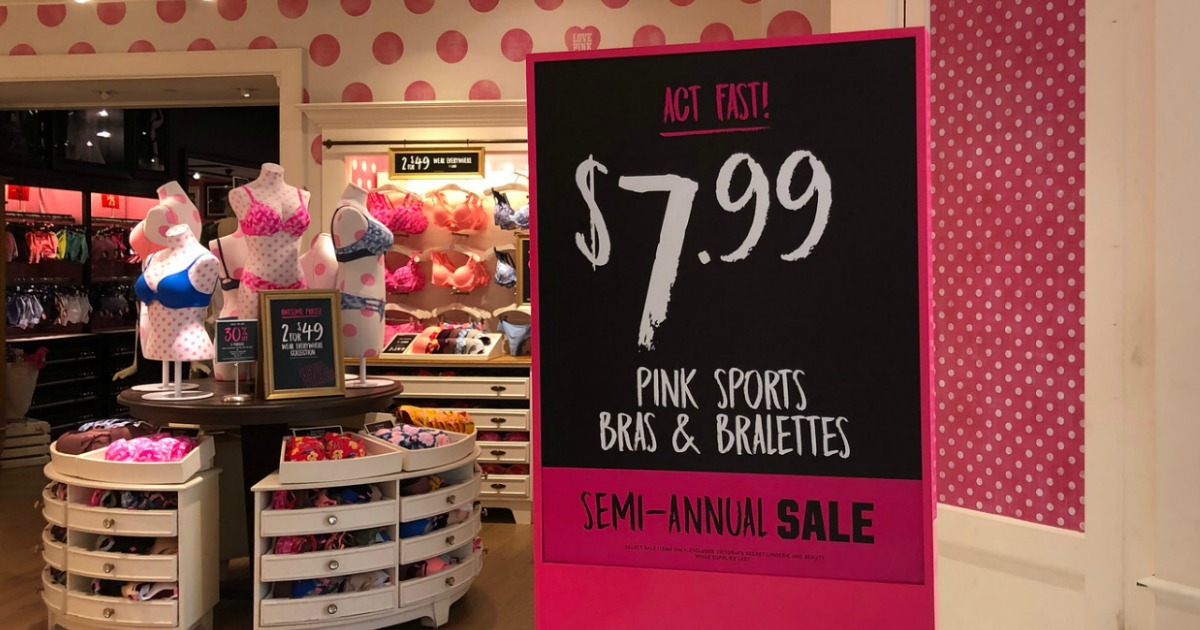 Victoria's Secret PINK Sports Bras & Bralettes Only $7.99 (Regularly $23) -  In Store Only