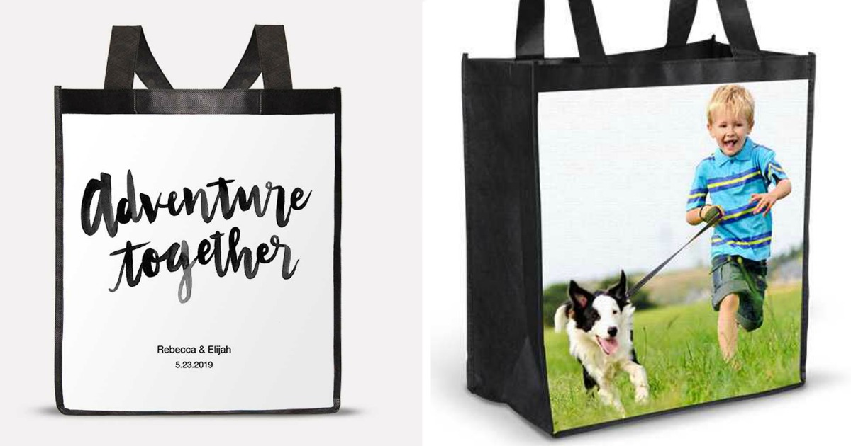 reusable Shopping Bags customized with phrases and photos