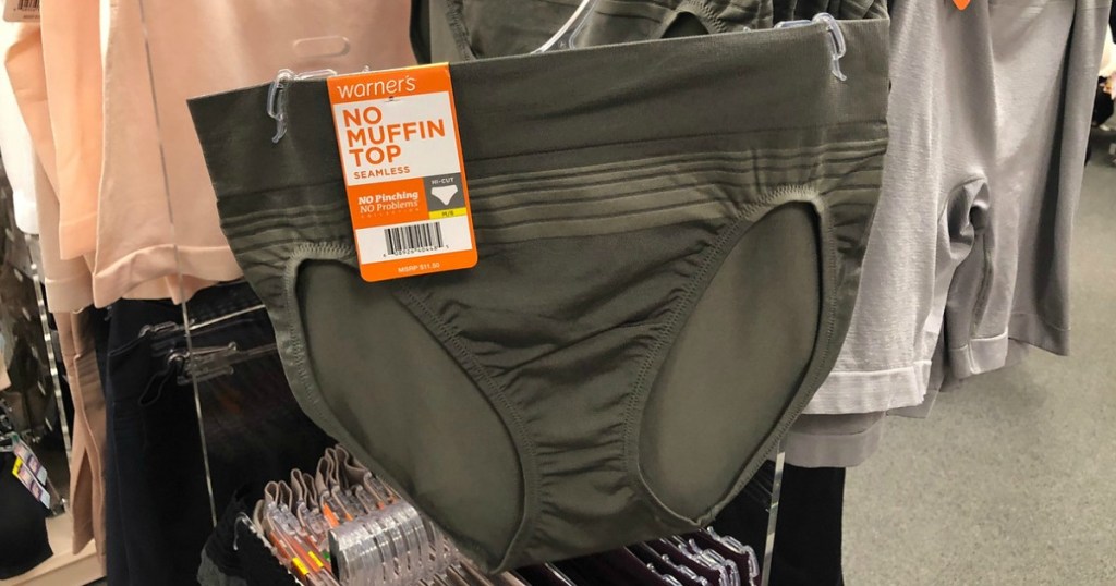 Warner's gray women's undies on a hanger at Kohl's