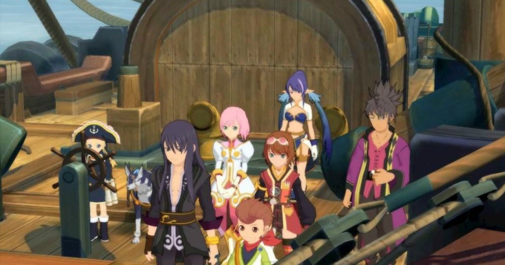 animation characters from Tales of Vesperia standing on a boat